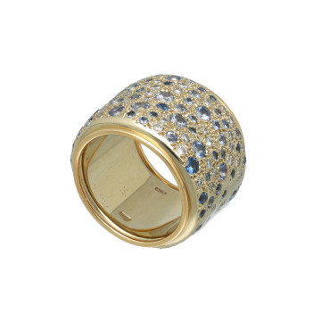 Geelgouden Pomellato Sabbia bandring met diamanten