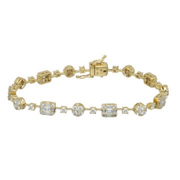 Geelgouden armband met diamanten 3.43 ct.