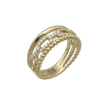Geelgouden diamanten ring 0.28 Ct