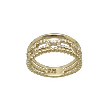 Geelgouden diamanten ring 0.28 Ct