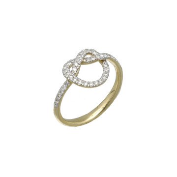 Geelgouden diamanten ring 0.22 Ct