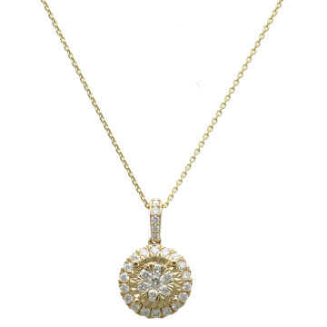 Geelgouden Collier met diamant 