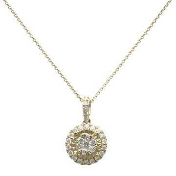 Geelgouden Collier met diamant 
