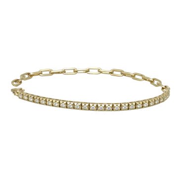 Geelgouden fantasie armband met diamant