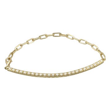 Geelgouden fantasie armband met diamant