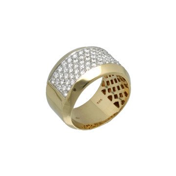 Geelgouden ring Pave Briljant zetting