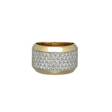 Geelgouden ring Pave Briljant zetting