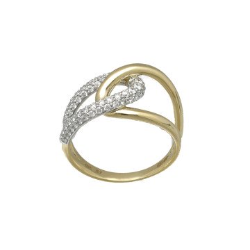 Geelgouden slag ring met diamant 0.57 ct