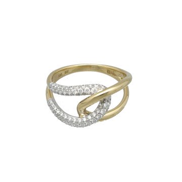 Geelgouden slag ring met diamant 0.57 ct