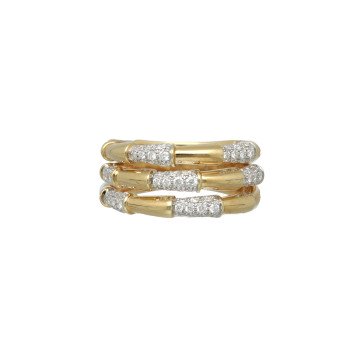 Geelgouden rij ring met diamant 0.57ct