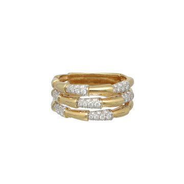 Geelgouden rij ring met diamant 0.57ct
