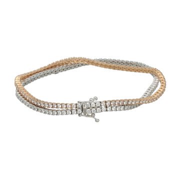 Rose/Witgouden Tennisarmband met briljant 3.60ct